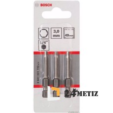 Бита Bosch HEX 3 XH 25мм, 3 шт (2607001732)