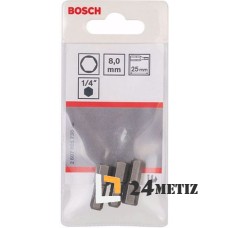 Бита Bosch HEX 8 XH 25мм, 3 шт (2607001730)