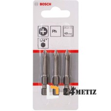 Бита Bosch PHILLIPS 2 XH 49мм, 3 шт (2607001528)