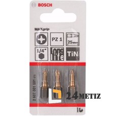 Бита Bosch POZIDRIV 1 TIN 25мм, 3 шт (2607001591)