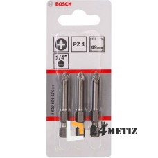 Бита Bosch POZIDRIV 1 XH 49мм, 3 шт (2607001575)