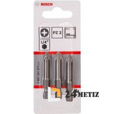 Бита Bosch POZIDRIV 2 XH 49мм, 3 шт (2607001577)