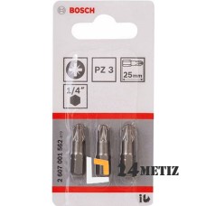 Бита Bosch POZIDRIV 3 XH 25мм, 3 шт (2607001562)