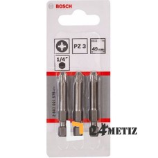 Бита Bosch POZIDRIV 3 XH 49мм, 3 шт (2607001579)