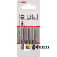 Бита Bosch SL 0.5x3 XH 49мм, 3 шт (2607001473)