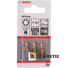 Бита Bosch TORX T20 TIN 25мм, 3 шт (2607001691)