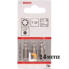 Бита Bosch TORX T20 XH 25мм, 3 шт (260700161)