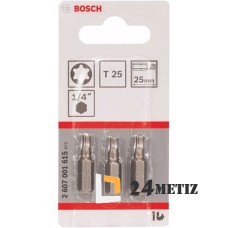 Бита Bosch TORX T25 XH 25мм, 3 шт (2607001615)