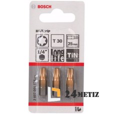 Бита Bosch TORX T30 TIN 25мм, 3 шт (2607001696)