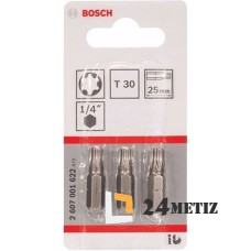 Бита Bosch TORX T30 XH 25мм, 3 шт (2607001622)