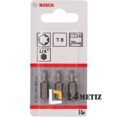 Бита Bosch TORX T8 XH 25мм, 3 шт (2607001601)