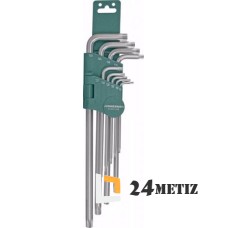 H12S110S Комплект угловых ключей   TORX  EXTRA LONG Т9-Т50, 10 предметов S2 материал