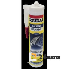 Силикон Soudal Silicone S 300мл., санитарный, белый, бесцветный, серый