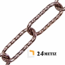 Цепь декоративная  Квадратная с узором  Goralmet d=2,5мм, коричневая