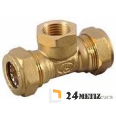 Тройник муфтовый  труба-ВР-труба  T/S 32х3/4х32, латунь
