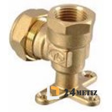 Угольник муфтовый,  труба-ВР  с креплением, латунь E/S 20x3/4 (W)