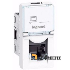 Розетка компьютерная Legrand Mosaic 076551 (RJ45, 1 модуль 5E UTP)